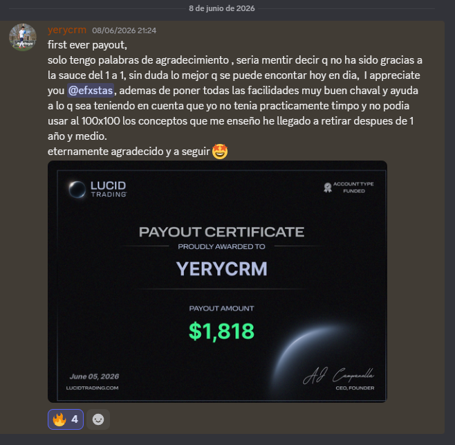 Alumno 1 a 1 — Su primer payout